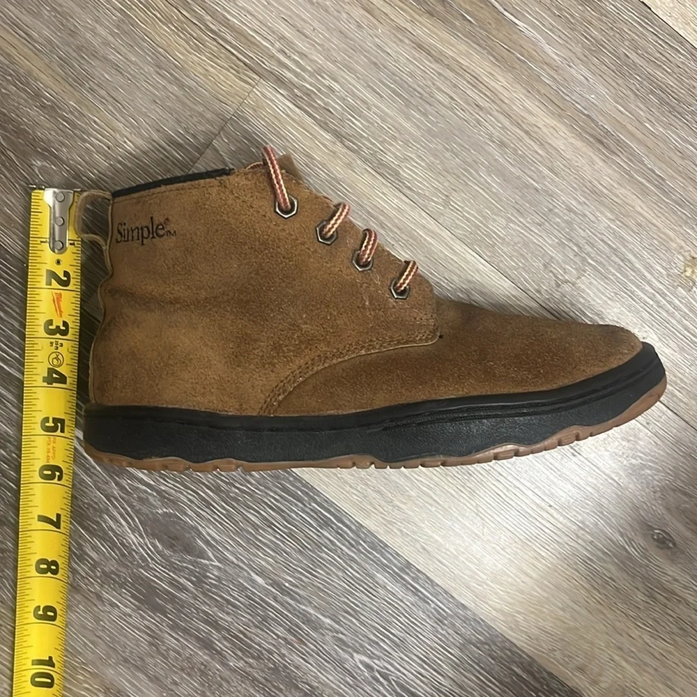 Simple Chukka Boots Men Size 8 Brown Suede leather Lace Up Ankle Shoes